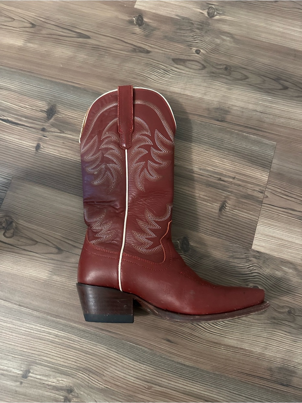 Tecovas The Annie Scarlet Cowhide Women's Red Embroidered Leather Cowgirl Boots - Picture 10 of 16